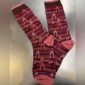 Burgundy and Pink Patterned Socks